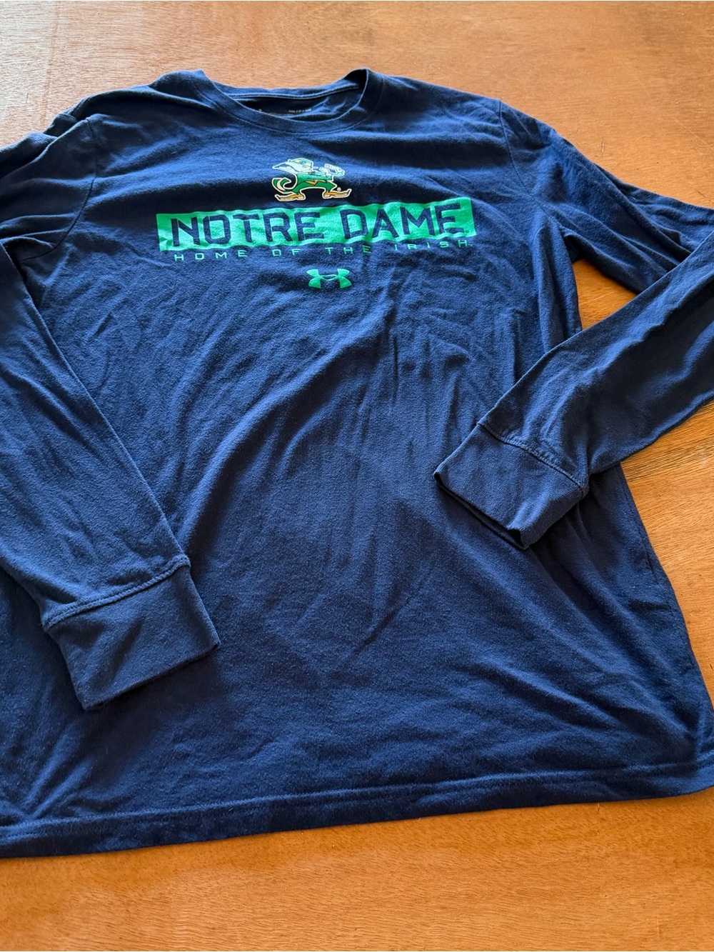 University of Notre Dame Fighting Irish Long Sleeve T-Shirt Tee Under Armour S